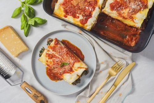 Plat de cannelloni farcis
